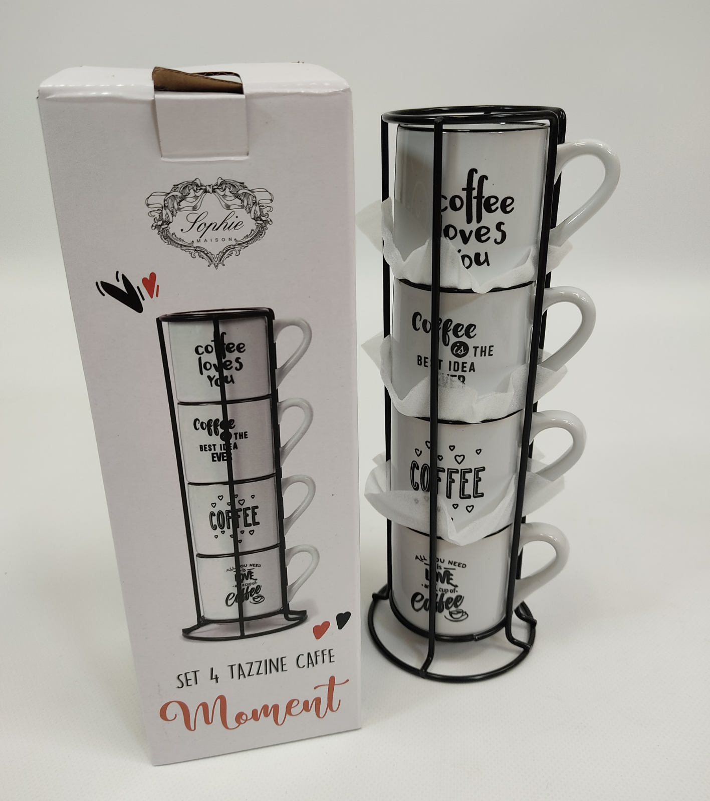 SET OF 4PCS CUPS 430207 MOMENT COFFEE Tellini S.r.l. Wholesale Clothing